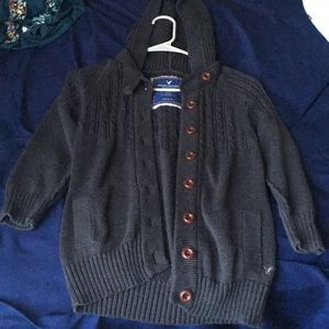 AEO half sleeve hooded sweater